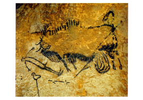  Homme et Bison - scène de chasse - Lascaux 